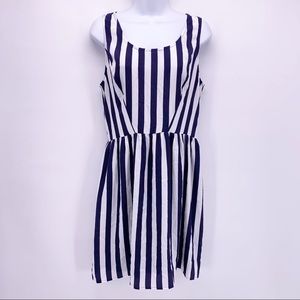 NEW Collective Concepts Navy Blue and White Striped Dress Size Medium
